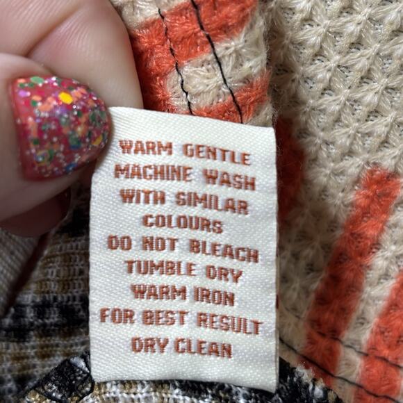 Anthropologie Aryeh Waffle Knit Dress Medium Color Block Striped Artsy Statement - Picture 6 of 8